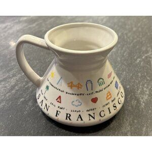 VTG Luke A Tuke San Francisco Coffee Mug 1987 Wide Bottom No Spill 16 Ounce Cup